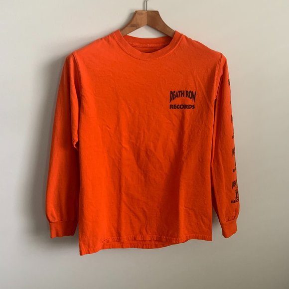 Death Row Records Tops | Death Row Records Tupac Long Sleeve Band T Shirt | Color: Black/Orange | Size: S | Thrift_Vintage's Closet